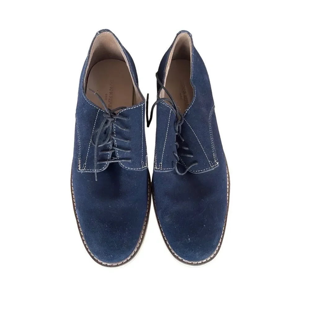 Banana Republic Mens Blue Lace Up Suede Oxford Dress Shoes Size 12